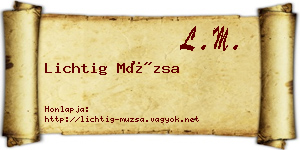 Lichtig Múzsa névjegykártya